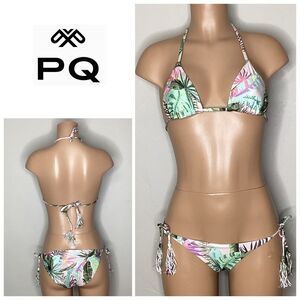 New. Pilyq green beaded string bikini. Small. Retails $169